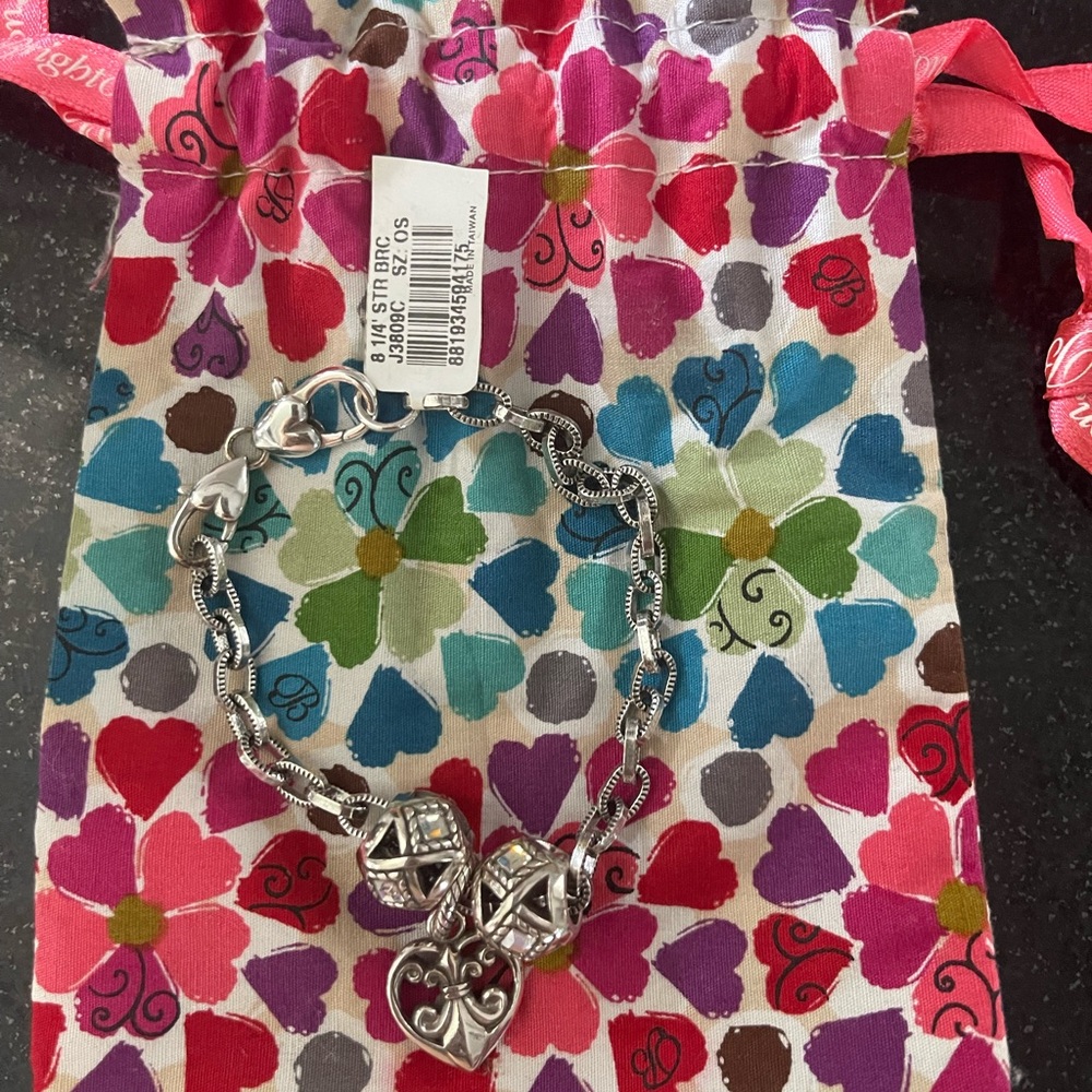 Brighton Silver Heart Charm Bracelet